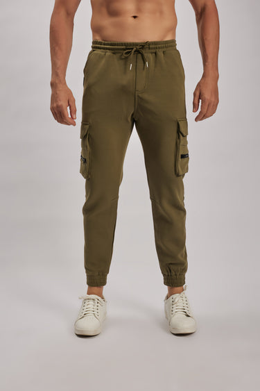 Olive Green Cargo Joggers